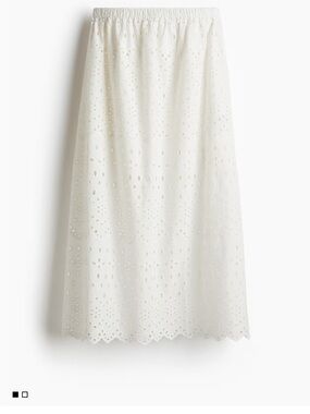 H&M White Eyelet Maxi Skirt